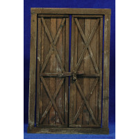 Puerta ventana cuadrada 21 cm madera