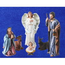 Nacimiento con ángel 50 cm resina Oliver