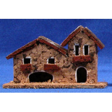 Casa dos puertas 11x4x7 cm corcho Belenes Puig