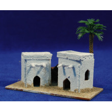 Casa hebrea con palmera M1 11x5x8 cm corcho Belenes Puig