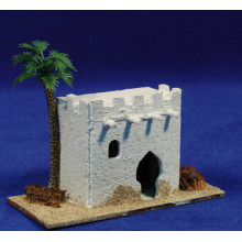 Casa hebrea con palmera M3 11x5x8 cm corcho Belenes Puig