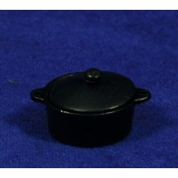 Cazuela negra con tapa 2,5 cm metal