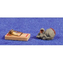 Ratón con queso 1,5 cm resina
