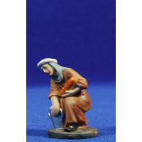 Pastora adorando con cordero 8 cm resina Belenes Puig