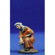 Pastora adorando con cordero 8 cm resina Belenes Puig
