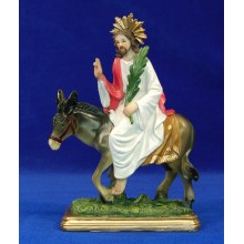 Entrada a Jerusalen Jesús en boriquilla 18 cm resina