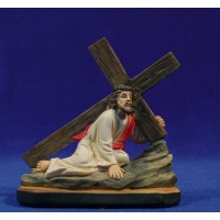 Jesús con la cruz 13 cm resina