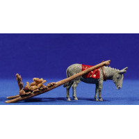 Asno con carro 10 cm plástico Moranduzzo - Landi