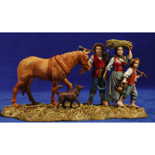 Campesinos con caballo 10 cm plástico Moranduzzo - Landi estilo ebraico