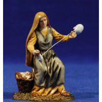 Pastor con capa adorando con cordero 10 cm plástico Moranduzzo - Landi estilo ebraico