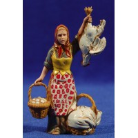 Campesina vendiendo pollos 10 cm plástico Moranduzzo - Landi estilo 700
