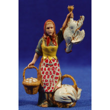 Campesina vendiendo pollos 10 cm plástico Moranduzzo - Landi estilo 700