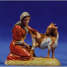 Pastora ordeñando cabra 6 cm plástico Moranduzzo - Landi