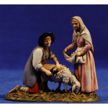 Pastor esquilando y mujer 8 cm plástico Moranduzzo - Landi estilo ebraico