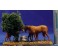 Grupo caballos y árbol 8 cm plástico Moranduzzo - Landi
