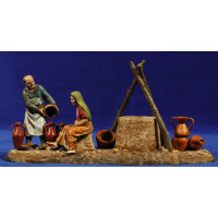 Grupo mujer aguadero con jarras y pozo 10 cm plástico Moranduzzo - Landi estilo ebraico Grupo mujer aguadero con jarras y pozo 10 cm plástico Moranduzzo - Landi estilo ebraico