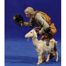 Pastor barba blanca y cabra 12-13  cm plástico Moranduzzo - Landi estilo ebraico