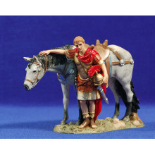 Soldado romano con caballo 12-13  cm resina Moranduzzo - Landi
