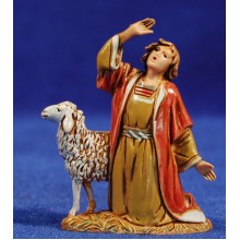 Pastor maravillado con cordero 6,5 cm plástico Moranduzzo - Landi estilo ebraico