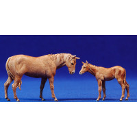 Grupo caballo grande y pequeño 8 cm plástico Moranduzzo - Landi