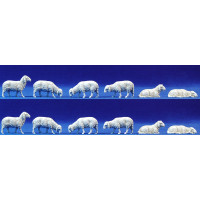 Grupo 12 corderos 10 cm plástico Moranduzzo - Landi