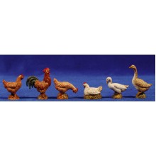 Grupo gallinas  oca y pato 10 cm plástico Moranduzzo - Landi