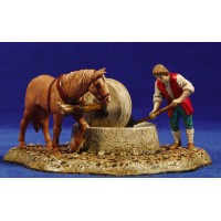 Molinero con caballo y molino de piedra 10 cm plástico Moranduzzo - Landi estilo 700