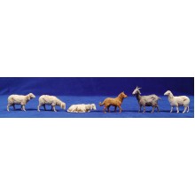 Grupo corderos y perro 12-13  cm plástico Moranduzzo - Landi