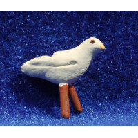 Paloma blanca 9 cm barro pintado AB