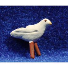 Paloma blanca 9 cm barro pintado AB