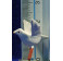 Paloma blanca vuela 9 cm barro pintado AB