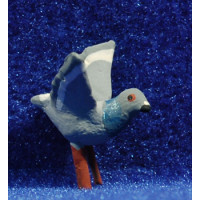 Paloma gris vuela 9 cm barro pintado AB