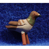 Paloma marrón 9 cm barro pintado AB