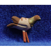 Paloma marrón 12 cm barro pintado AB