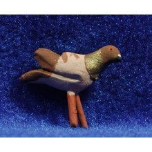 Paloma marrón 12 cm barro pintado AB