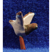Paloma marrón vuela 9 cm barro pintado AB