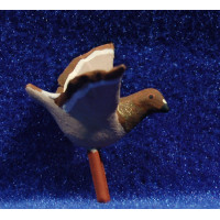 Paloma marrón vuela 12 cm barro pintado AB