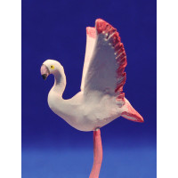 Flamenco alas abiertas 12 cm barro pintado AB