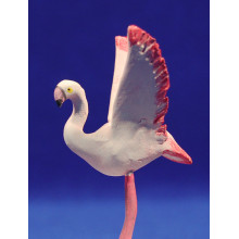 Flamenco alas abiertas 12 cm barro pintado AB