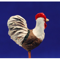 Gallo 12 cm barro pintado AB