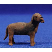 Perro marrón 9 cm barro pintado AB