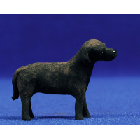 Perro negro 9 cm barro pintado AB