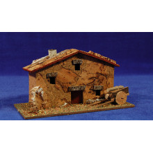 Casa masía con carreta 17x8x9 cm corcho Plana