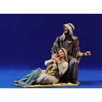 Nacimiento sin buey ni mula 16 cm barro pintado De Francesco