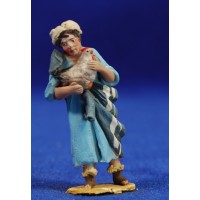 Pastor gallina brazos 4 cm barro pintado De Francesco