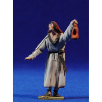 Pastor con antorcha 5,5 cm barro pintado De Francesco