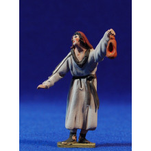 Pastor con antorcha 5,5 cm barro pintado De Francesco Pastor con antorcha 5,5 cm barro pintado De Francesco