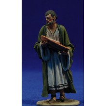 Pastor con plato 8 cm barro pintado De Francesco