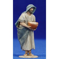 Pastor con bandeja 8 cm barro pintado De Francesco