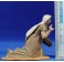 Pastora adorando con cesto huevos 10 cm barro pintado De Francesco